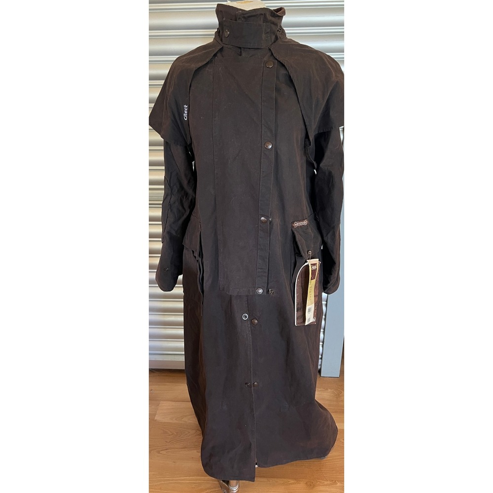 Driza-Bone Australia Riding Coat Brown Waxed Cotton Duster Heavyweight Mens M